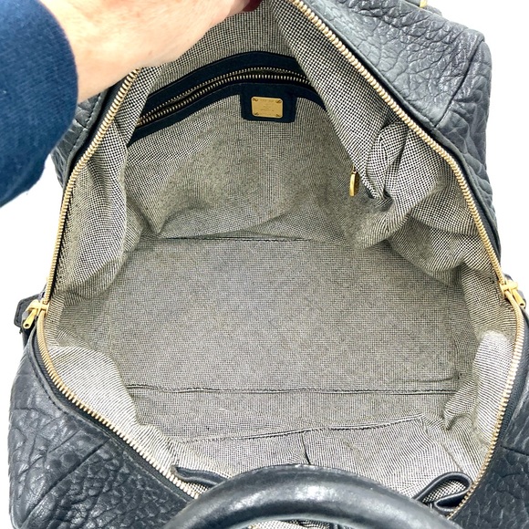 MCM Black Satchel with Gold Studs - Picture 5 of 8